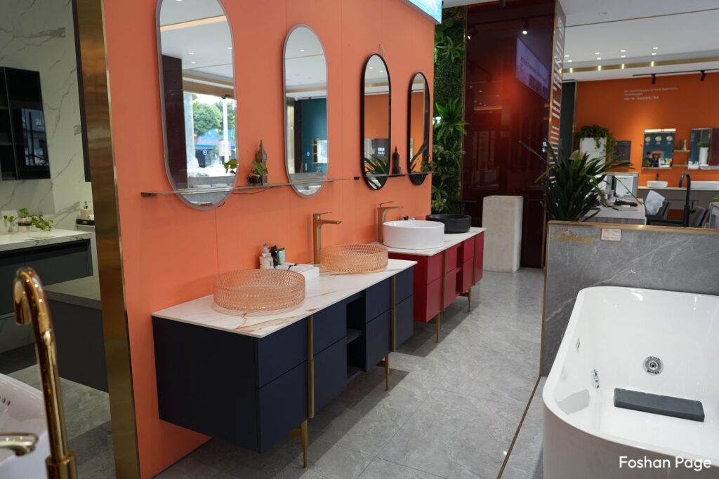 bathroom vanity in the Foshan Sanitary Ware Supplier showroom